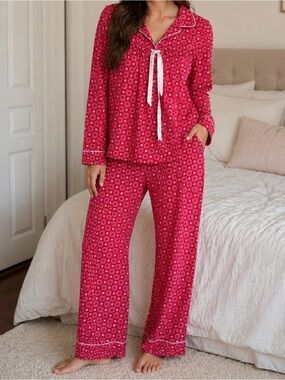 Victoria's Secret Pink Floral Printed Long-Sleeve Pajama Set